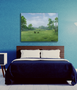 Family Walking in a Loving Tree-Filled Forest Wall Art