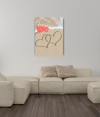 Combined Love Hearts On Beach Canvas