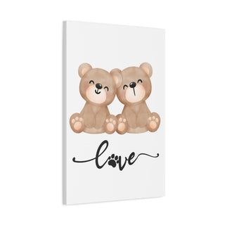 Two Love Combine Teddy Bears Wall Art