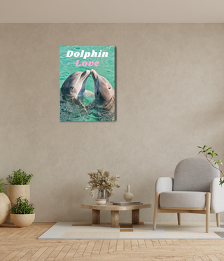 Two Kissing Dolphins Wall Art