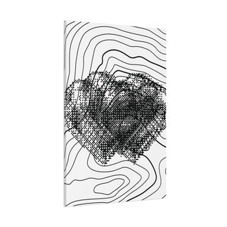 Three Combined Abstract Black & White Heart Wall Art