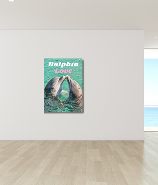 Two Kissing Dolphins Wall Art