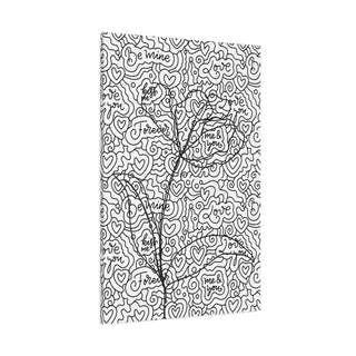 Be Mine Black & White Flower Canvas