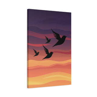 Four Flying Birds Wall Canvas