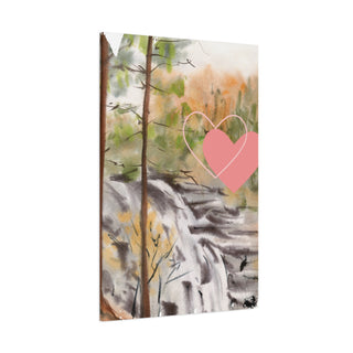 Waterfall Love Hearts Abstract Wall Canvas