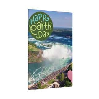 Happy Earth Day Huge Beautiful Waterfall Wall Canvas