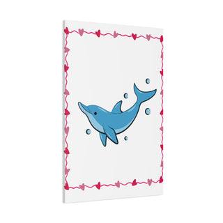 Exciting Swimming Blue Dolphin Wall Canvas