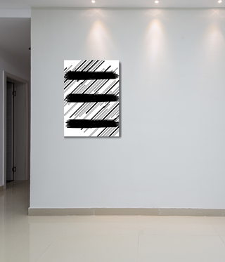 Abstract Paint Strokes With Wavy Lines Wall Art