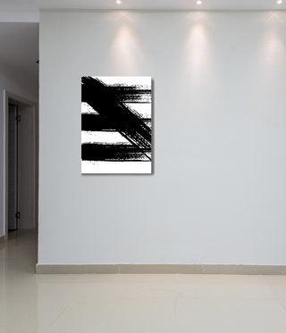 Thick Black Paint Brush Stroke Wall Art