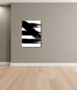 Thick Black Paint Brush Stroke Wall Art