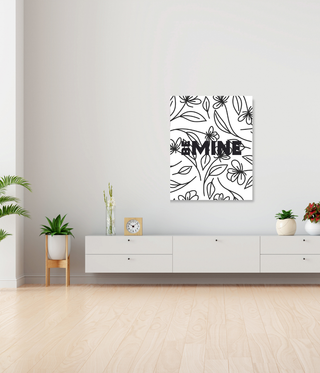 Be Mind Black & White Wall Canvas