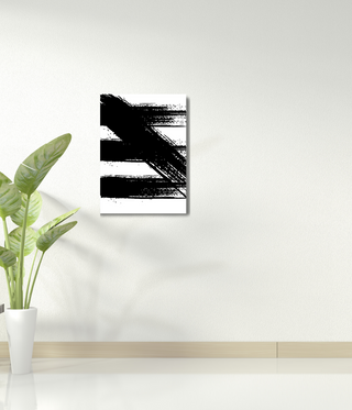 Thick Black Paint Brush Stroke Wall Art