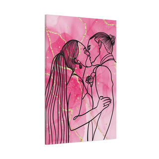 Romantic Couple Pink Abstract Wall Art