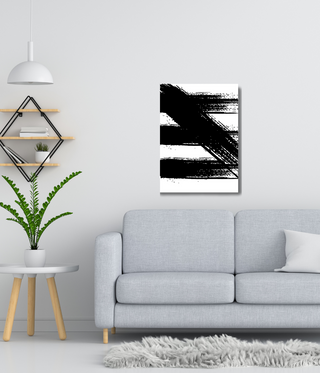 Thick Black Paint Brush Stroke Wall Art