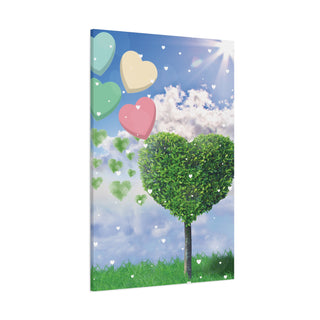 Beautiful Love Heart Tree Wall Canvas