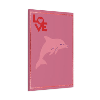 Leaping Pink Dolphin Canvas