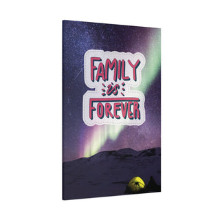 Family Forever Mountain Nighttime Wall Canvas