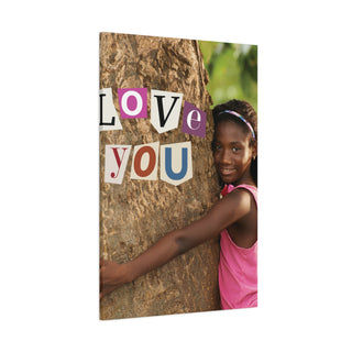 Child Hugging Tree Nature Love You Wall Canvas