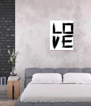 Abstract Love Black & White Wall Canvas