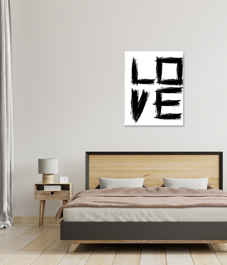 Abstract Love Black & White Wall Canvas