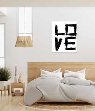 Abstract Love Black & White Wall Canvas