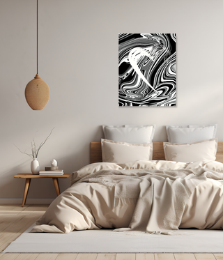 Half Heart Black & White Wall Canvas