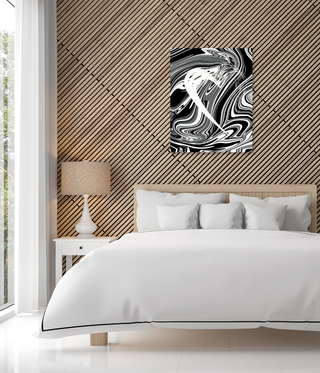 Half Heart Black & White Wall Canvas