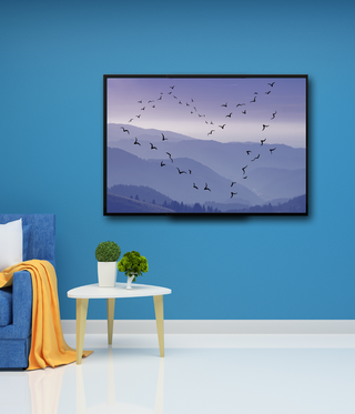 Heart Shape Birds Flying Wall Art