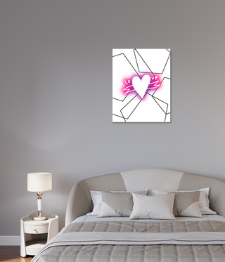 Pink Love LED Heart Wall Art