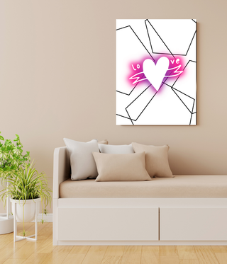 Pink Love LED Heart Wall Art