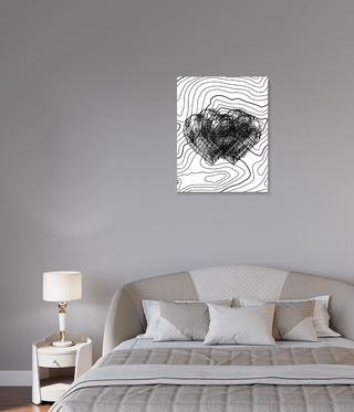 Three Combined Abstract Black & White Heart Wall Art