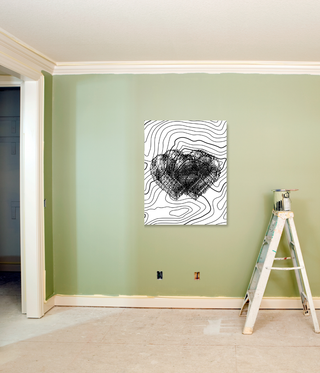 Three Combined Abstract Black & White Heart Wall Art