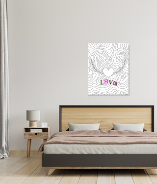 Flying Love Heart Wall Canvas