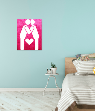 Two Emoji Romantic Couple Wall Art