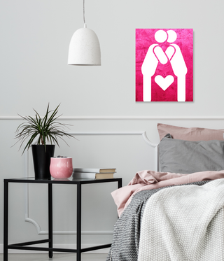 Two Emoji Romantic Couple Wall Art