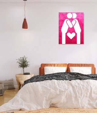 Two Emoji Romantic Couple Wall Art