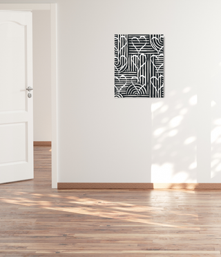 Abstract Black & White Heart Wall Art