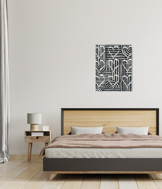 Abstract Black & White Heart Wall Art