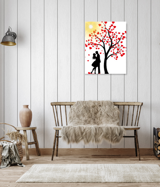 Kissing Couple Under Love Tree Wall Art