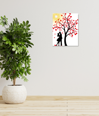 Kissing Couple Under Love Tree Wall Art