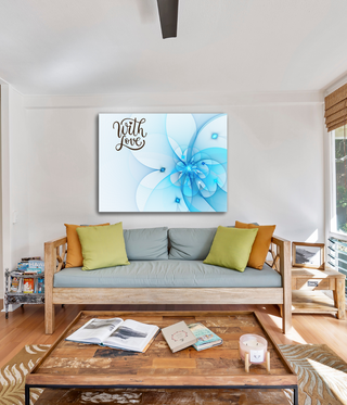 Love Blue Flower Wall Art