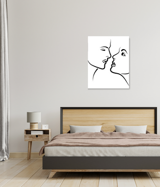 Two Love Couples Black & White Wall Art