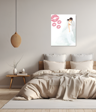 Married Kissing Romantic Couple Wall Art