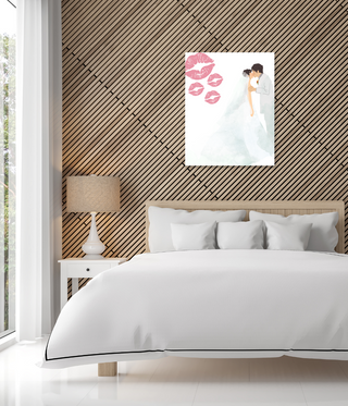 Married Kissing Romantic Couple Wall Art