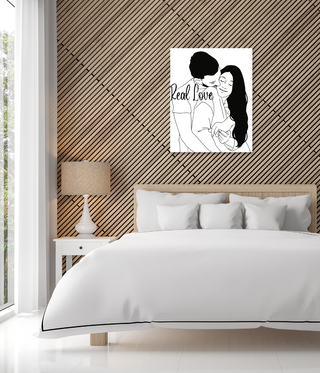 Couple Hugging Black & White Wall Art