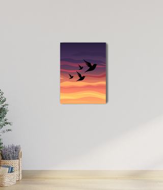 Four Flying Birds Wall Canvas