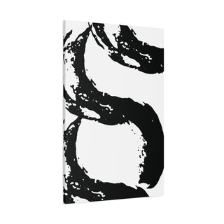 Swirl Black Paint Stroke Wall Canvas