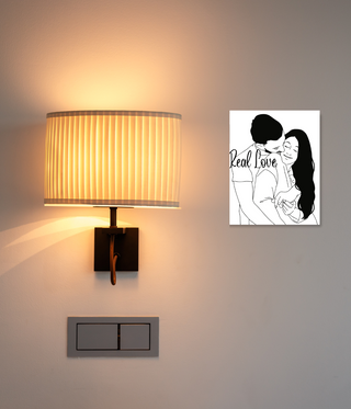 Couple Hugging Black & White Wall Art