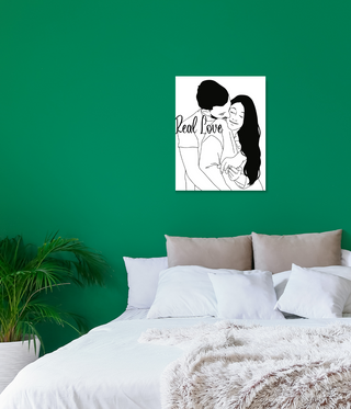 Couple Hugging Black & White Wall Art