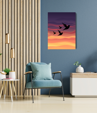 Four Flying Birds Wall Canvas